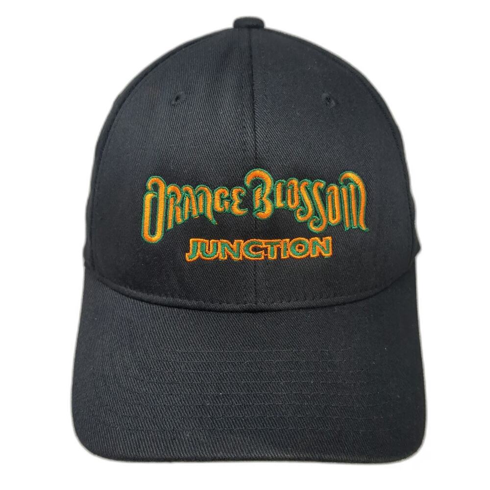Flexfit Baseball Cap Black M Orange Blossom Junction Embroidery Fitted Logo Hat